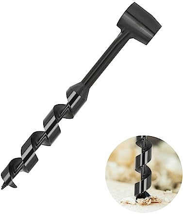 25 mm Handbohrer Holz Bushcraft Manueller Schraubenschlüssel 23 cm Hand Drill Manuelle Handbohrmaschine für Holzbearbeitung Mehrzweck Hand Survival Bohrer