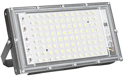 ViaGasaFamido Faretto Proiettore a LED 100W 10000LM Faro da Lavoro Esterno Angolo del Fascio 120° Faretto Proiettore 600W Alogeno Equiv Bianco Freddo IP66 Impermeabile per Giardini Piazze