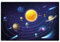 Schreibtischunterlage abwischbar für Kinder – Unser Sonnensystem in blau auf französisch – 60 x 40 cm – aus hochwertigem Vinyl