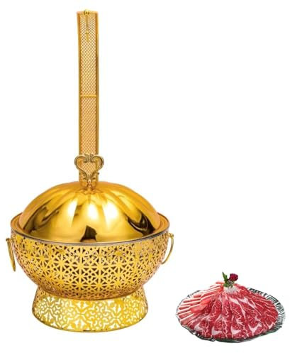 Runt chafing diskställ, matvärmare i rostfritt stål, löstagbar chafing disk bufféuppvärmningsbehållare för cateringbuffé och fest (6L)