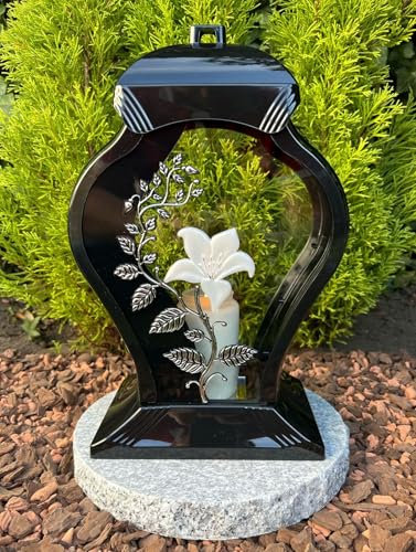 Lanterne funéraire - Bougie funéraire - Lanterne avec motif blim - 35 cm de hauteur - Bougie décorative avec bougie sans socle