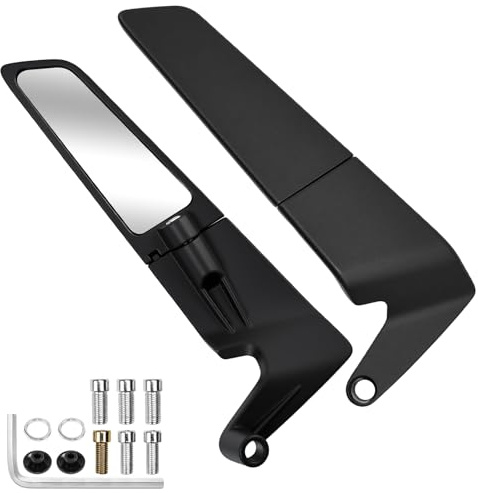 Zuxbolf 2 Pz Specchietti Moto,Specchietto Retrovisore per Moto da 8mm / 10mm Filettato con Accessori di Installazione Compatibile con Z650 Z900 Z1000 Duke 390 790 1290 MT07 MT09