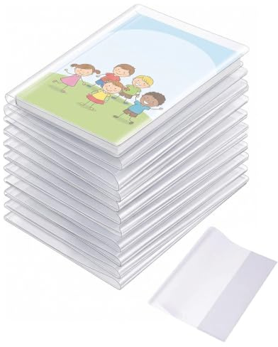 BTACGWP Buchumschläge A4 10 Stück (21x30 cm) Transparent & Verdickt, Wiederverwendbare Heftumschläge A4 für dauerhaften Schutz von Schulbüchern vor Abrieb