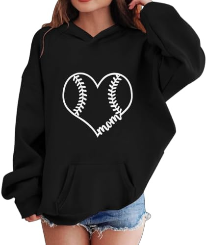 Mjjsk Flickor söt boll huvtröja barn hjärta huvtröja med huva | Pullover sweatshirt mjuk skola pe sport långärmad huvtröja toppar avslappnad komfort höst vinter barn vardagskläder