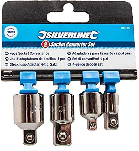 Silverline Tools 793755 - Adaptadores para llaves de vaso, 4 pzas