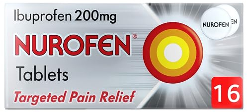 Nurofen Pain Relief Ibuprofen Tablets, 200mg, 16 Pack, Back Pain Relief, Lower Back Pain, Migraine Relief, Headache Relief, Up To 8 Hours, Anti Inflammatory, Cold and Flu, Over-The-Counter Medication