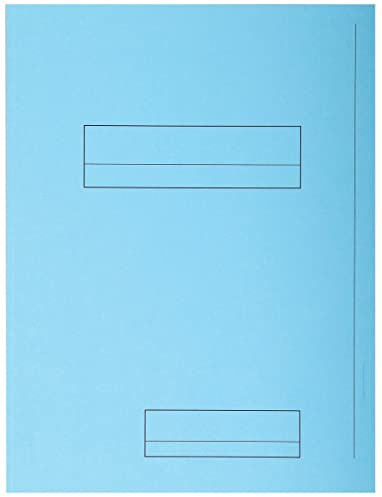 Exacompta - Réf. 335006E - Paquet de 50 chemises rigides imprimées avec 2 rabats SUPER 210 g/m² - couleurs pastel - chemises certifiées PEFC™- dimensions 24 x 32 cm pour format A4 - couleur bleu clair