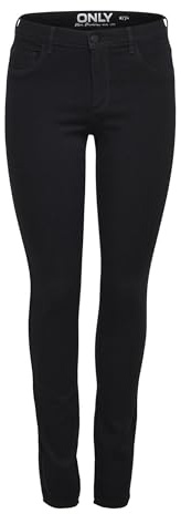 Only Femme Onlrain Jeans, Black Denim, XL / 30L EU