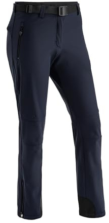 Maier Sports Tech Pants W, Warme Damen Wanderhose, Wasserabweisende Softshell-Outdoorhose für Trekking und Hiking, PFC-frei, mSTRETCH pro 2 & stormprotec-Technologie, Blau, 21 (W33/L30)