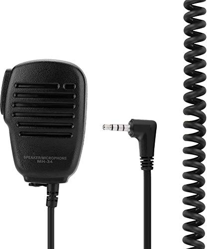 Topiky Microfono altoparlante Walkie Talkie, Jack per cuffie da 3,5 mm Altoparlante portatile Radio per mani 2 vie con PTT per per Vertex
