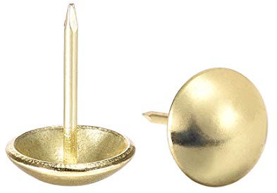 sourcing map Clou Tapissier Clou Ameublement Clou Meuble Punaise Pointe Tapissier Tapis Décoration 14mm Diamètre 20mm Hauteur Rond Pouce Doré pour Sofa Dosserets 25 Pcs