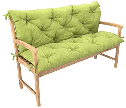 Chilly Pilley Cojín De Banco Relax De Palet con Respaldo para Columpio De Jardín Acolchado con Costuras - Asiento para Columpio De Hollywood (150x50x50, Verde)