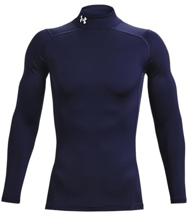 Under Armour Men's UA CG Armour Comp Mock, Men's Base Layer with a Polo Neck, Thermal Long Sleeve Top for Winter Running and Skiing with Anti-Odour Technology