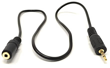 Maincore Long 2.5mm to 2.5mm Stereo Jack to Socket, Extension Cable Lead Cord, Gold Plated Connectors (0.5m)