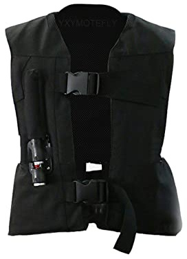 YXYMOTEFLY Gilet Airbag Équestre Enfant Taille Réutilisable Et Ajustable ÉQUIPEMENT DE Conduite for Les 4 Saisons Gilet Airbag Moto avec Protection Dorsale (Color : Nero, Size : S)