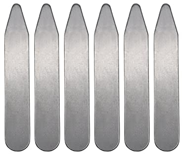 TOOYFUL -Pack Kragenstäbchen, knitterfrei, einzigartige, glatte Kanten, Metall, rutschfest, exquisit für Damen, Herren, Herren, Hemd, Uniform, tägliche, 63,5 mm x 10 mm x 0,8 mm