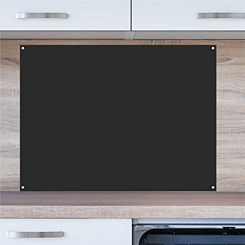 INDIGOS UG Pannello posteriore da cucina per specchio piastrellato – nero – 90 x 65 cm – Pannello di protezione dagli spruzzi in alluminio composito resistente al calore – parete posteriore cucina