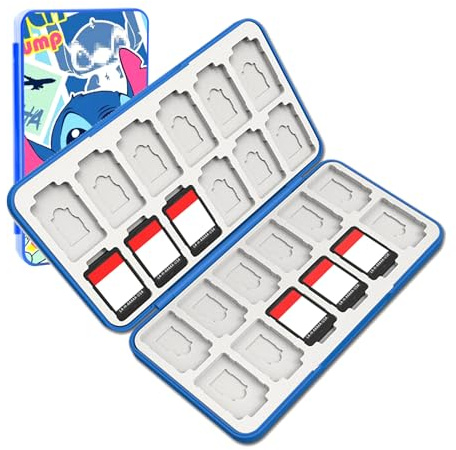 PERFECTSIGHT Joli étui de jeu pour Switch, Switch OLED, Switch Lite avec 24 emplacements pour cartes de jeu, St, 24 Slots, Porte-cartes