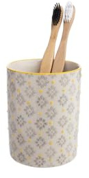 Tranquillo Zahnbürstenhalter Traditional, für 2 Zahnbürsten und eine Tube aus Keramik, 8 x 8 x 10 cm