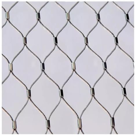 Wzmazingly Schutznetz, Flexibel Edelstahl-Seilnetz, Maschendrahtzaun, Masche 10cm, Absturzsicherungsnetz Für Große Höhen(1x2m)