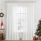 MIULEE 1er Set Voile Vorhang Sheer Vorhang mit kräuselband Transparente Leinenoptik Gardinen Wohnzimmer Modern Fensterschal Schlafzimmer 300x245cm (B x H) Weiß