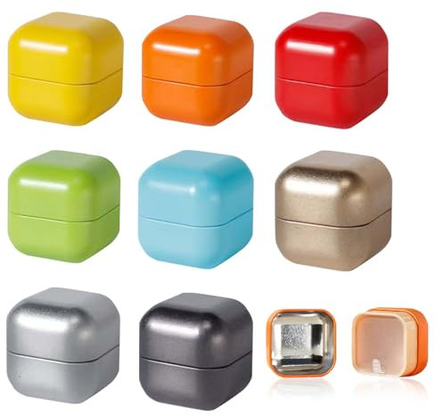 KUBDPQOR Boîte à Thé de Qualité Supérieure - Lot de 8 Boîtes à Thé de Différentes Couleurs - Métal, Parfaite pour le Thé en Vrac et les Sachets de Thé