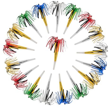 Relaxdays Partytröten im 72er Set, Lufttröten Kinder, Tröten mit Fransen, Krachmacher für Geburtstag & Fasching, bunt