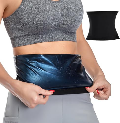 Sweat Belt Women Waist Trainer Tummy Control Cincher for Fitness Sauna Exercise Slimming Body Shaper Trimmer Stomach Flattener Band to Increase Core Thermal Stability for Weight Loss Running Workout