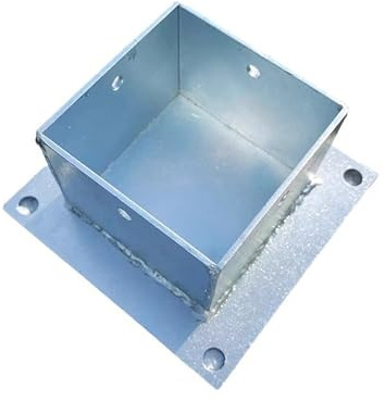 Square Post Anchor for Concrete Mounting Heavy-Duty Fence/Terrace Base Supports for Decks/Pergolas/Mailboxes - Steel (Style 1 61 x 121 x 80 mm)