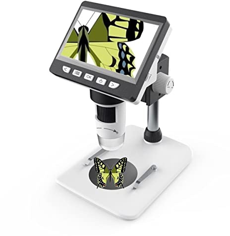 Microscopio Accessori Microscopio Digitale 7 Pollice Grande Schermo a Colori Grande Base Display Lcd 12Mp 1-1200X Ingrandimento Continuo, Usb 1000x 4.3 Pollici, Batteria al Litio