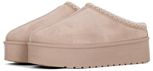 LUNATECH Womens Slippers Warm Winter Slippers Mules Platform Fluffy Slippers Fur Slipper Outdoor Thermal House Shoes For Ladies