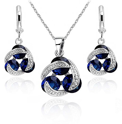 Crystalline Azuria Jewellery Sets For Women Wedding Bridal Jewellery Set With Necklace And Earring For Bride Cubic Zirconia Bridesmaid Jewellery