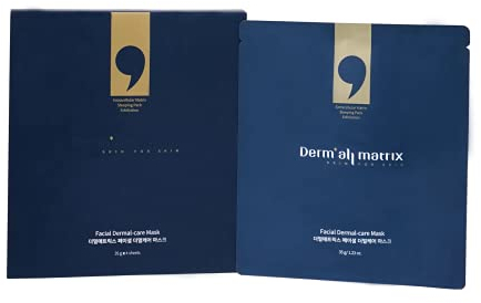 DERM·ALL MATRIX Tägliche Gesichts-Dermalpflege (35 g/Blatt), Übernachtungsmaske, Lifting und Hydratisierung, beruhigend, Peeling, hautpflegend, Kollagenmaske für Falten und trockene Haut. (4 Blatt/1