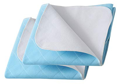 Beedsooth Set di 2 Traversa Impermeabile, Ad alta assorbenza, Traverse lavabili Adatti per Bebè Bambini Adulti Animale Domestico - Blu, 70x90cm