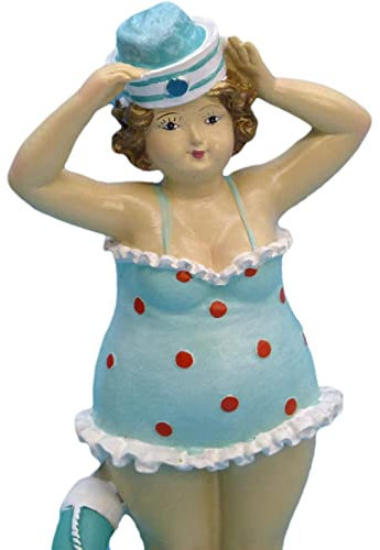 Pommerntraum ®| Deko-Figur Sammlerfigur Maritime Badenixe Badefrau Badelady mollige Dame Nana Badezimmerdeko (Lullu)