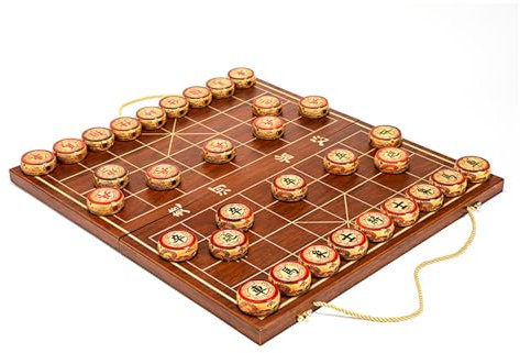 Strategie-Brettspiele Phoebe Chinesisches Schachspiel Xiangqi for 2 Spieler Puzzlespiele Reisespiele mit Klappbrett(5.8cm/2.3in)