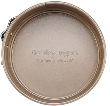 Stanley Rogers Ceramabake Healthy Non-Stick Ceramic Mini Springform Cake Tin, Bake Without PFAS PTFE PFOS PROA Cadmium & Lead, Ideal for Individual Cheesecakes and Cakes, 11x11x4cm