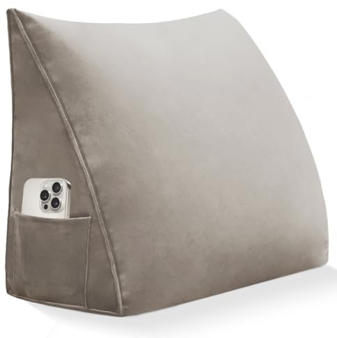 LELEFIDO Cojín de Lectura – Cojín Triangular de cuña para Cama y sofá, cómodo cojín para la Espalda, cojín de Apoyo Suave para Leer y Relajarse, con Funda extraíble y Lavable