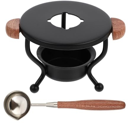 TEHAUX Estufa De Cera De Sellado Con Cuchara Horno De Fusión De Laca Para Sello Cera Soporte Para Vela Pequeña Juego Compacto Para Invitaciones Cartas Y Manualidades