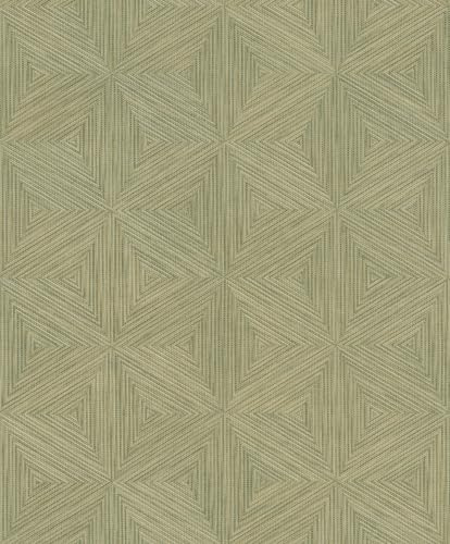 Rasch Boho geometrisk texturerad vinyltapet premiumkvalitet för eleganta vardagsrum Baedrooms funktion väggar grön 571288