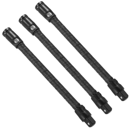 DIYEAH 3 Pezzi Barre Estensione Flessibili per Bussole Albero Elastico per Cricchetto con Angoli Regolabili e Connessione Stabile Estensione Lunga per Avvitatore e Riparazioni Auto