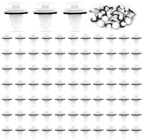 Lot de 100 Clip de Fixation de Voiture, Fixation Carrosserie Garniture Voiture Universal Retenue Vehicle Clips Rivets en Plastique ClipsPanneau Garniture Porte Compatible avec la Plupart Autos