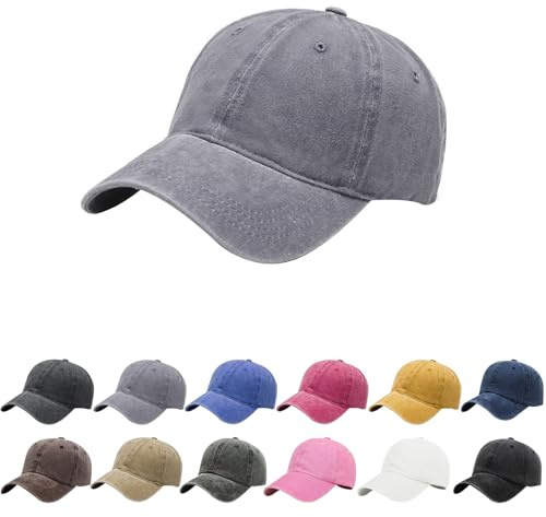Aomig unisex basebollkeps, 100% bomull vintage tvättad pappakepsar, män kvinnor tvättad bomull basebollkeps, låg profil sliten vintage basebollkeps, tvättad denim justerbar pappahatt