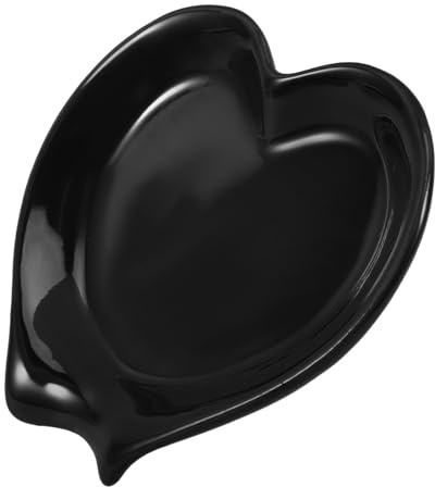 VANZACK Reposacucharas de Cerámica Negro, Soporte Compacto para Utensilios de Cocina, Portacucharas Reutilizable para Cucharas de Sopa y Cucharones, Accesorio Funcional para Encimera