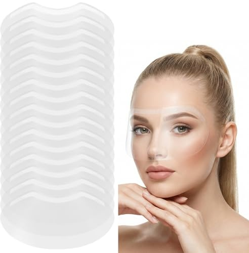 Elegaperma 100 pezzi doccia viso protezione occhi protezione occhi occhi lavaggio capelli trasparente visiera protezione viso con adesivo per shampoo e doccia di proteggere viso asciutto e occhi