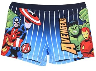 Marvel Avengers Costume da Bagno Boxer per Bambini e Ragazzi, Personaggi Captain America Hulk Iron Man