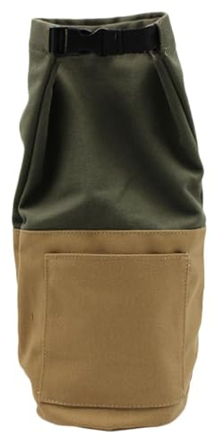 Abaodam Sacoche de Rangement Portable en Toile Résistante Verte et Marron pour Lampe à Pétrole Style Rétro, Boucle Robuste, pour Camping, Randonnée et Usage Extérieur