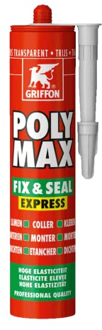 COLLE DE MONTAGE POLY MAX FIX & SEAL EXPRESS 300G GRIS TRANSPARENT GRIFFON