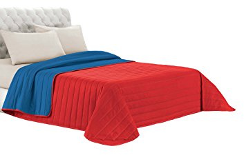 Italian Bed Linen Datex Colcha de Verano Elegant Azul Royal/Rojo 1.5 plazas (220 x 270 cm)