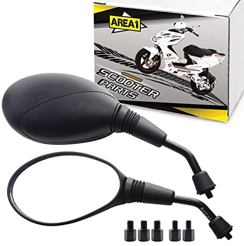 Area1 Motorroller Rückspiegel Set E-geprüft M8 kompatibel mit kompatibel mit Benero Motorroller (V50)